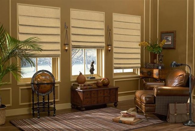 Bali Fabric Roman Shade Linen has a lineal textured collection. (2766 Blinds) photo