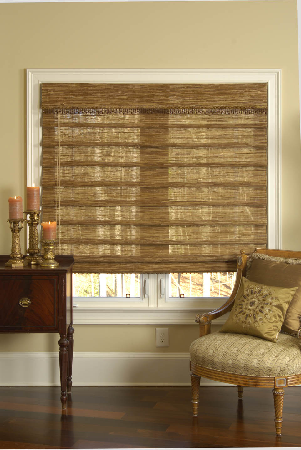 Bali Fabric Roman Shade Linen has a lineal textured collection.