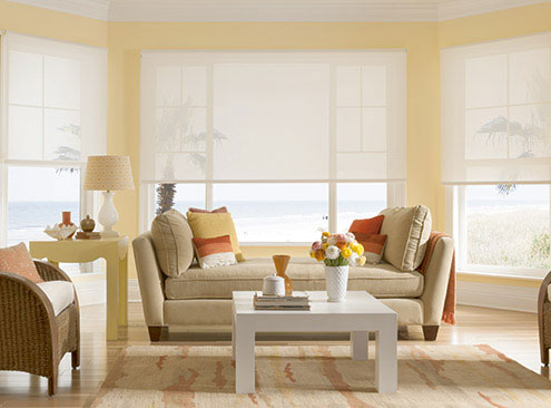 Landon a Bali Solar Roller Shades allows for 92% UV protection.