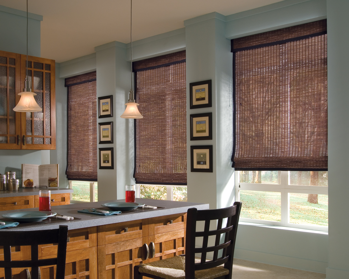 Zenon Woven Wood Shade come in many textured colors