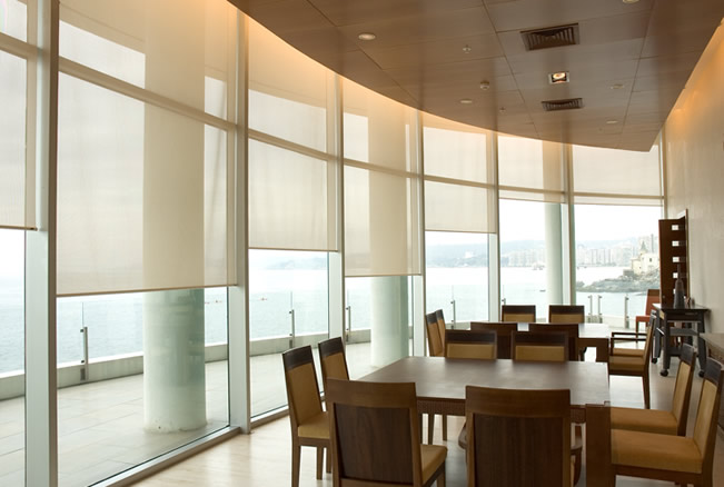 Bali Solar Roller Shades style Steppe is a very unique mix of pol and fiberglas Solar Roller Shade.