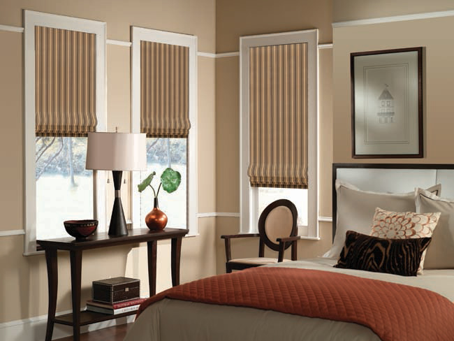 Bali  Blinds Fabric Roman Shade  style Mudbloom comes in flat and looped styles