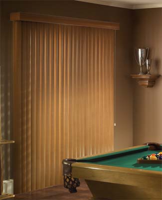 Cambria Vinyl vertical blinds with all washable vinyl texture.