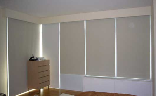 Solar Roller Shades Style Mermet Vela - are featured as a solar shade (Blinds Express 4166 Blinds) photo