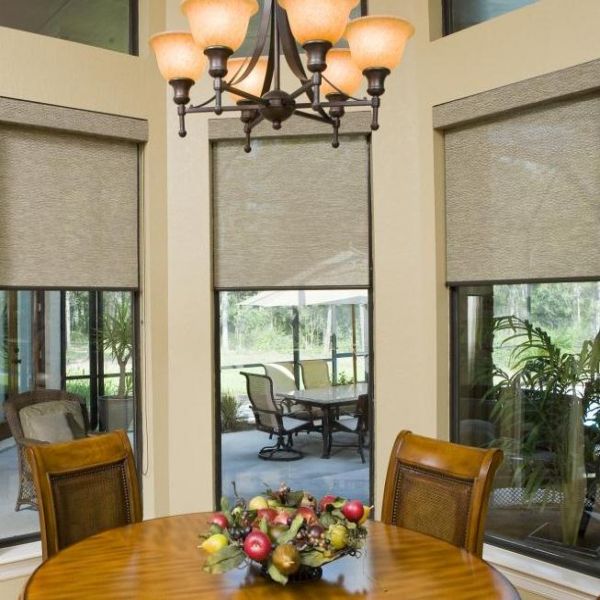 Roller Shades Style Hopsack - are featured as a solar shade or blind.