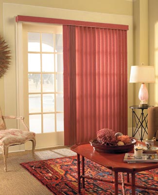 Manhatten Vinyl vertical blinds with all washable vinyl texture.
