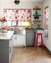 Aqua Fleu is a floral roman shade