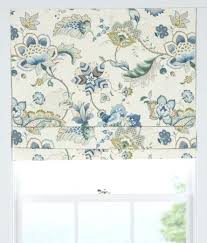 Blinds Express Roman Shade,  Aqua Fleur-Floral Soft Fold Roman Shade, (5155) photo