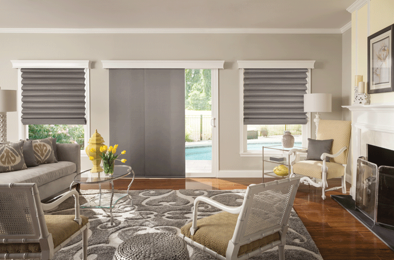 Shade Soft Fold PH Limited is a unique geo patterned roman shade (Blinds Express 5168 Blinds) photo