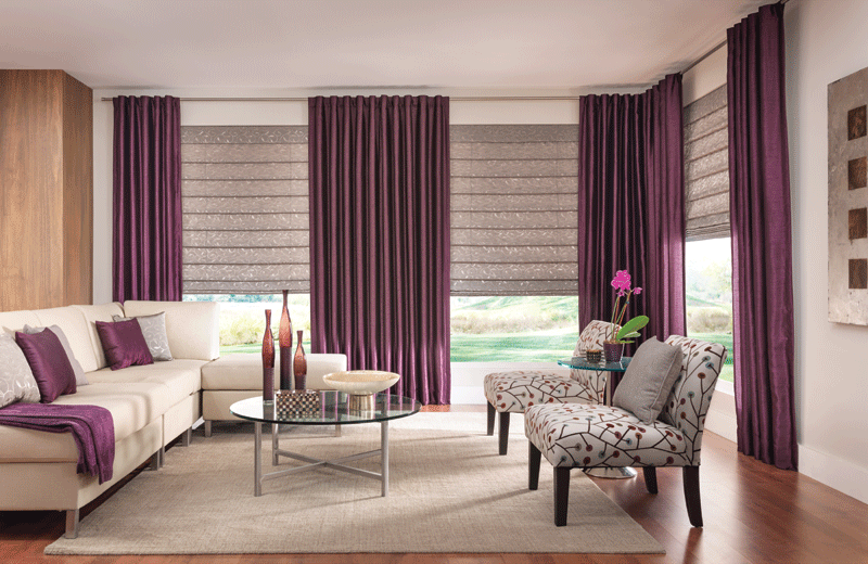 Roman Shade Silkara collection has a shimmery crosshatch texture fabr (Blinds Express 5398 Blinds) photo