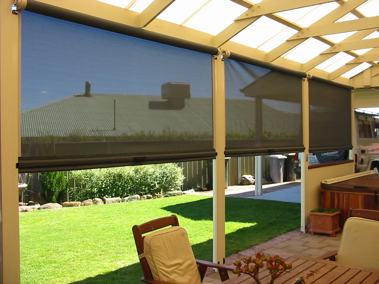 Steppe is a solar roller shade exterior