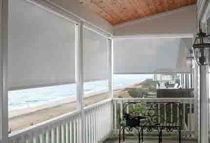 Roller Shades Style Extertior Leno - are featured as a solar shade or (Blinds Express 5694 Blinds) photo