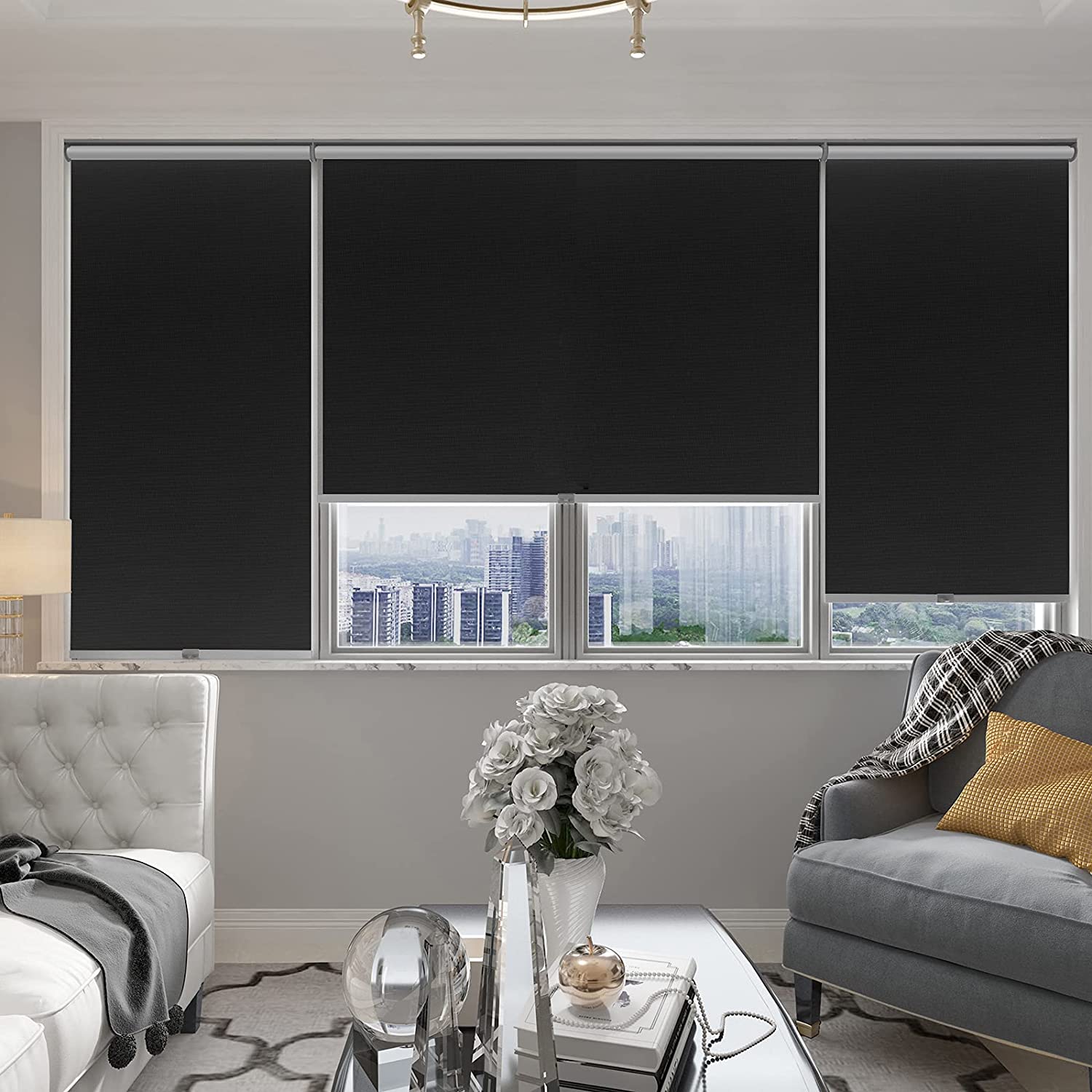 Solar clearance roller shades
