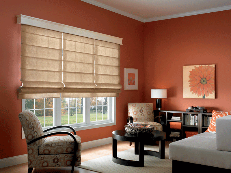 Bali Fabric Roman Shade Rockaway has tweed light filtering 