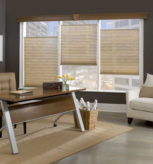 Bali Pleated Shade Mountainside is a pleated shade with natural fabric look