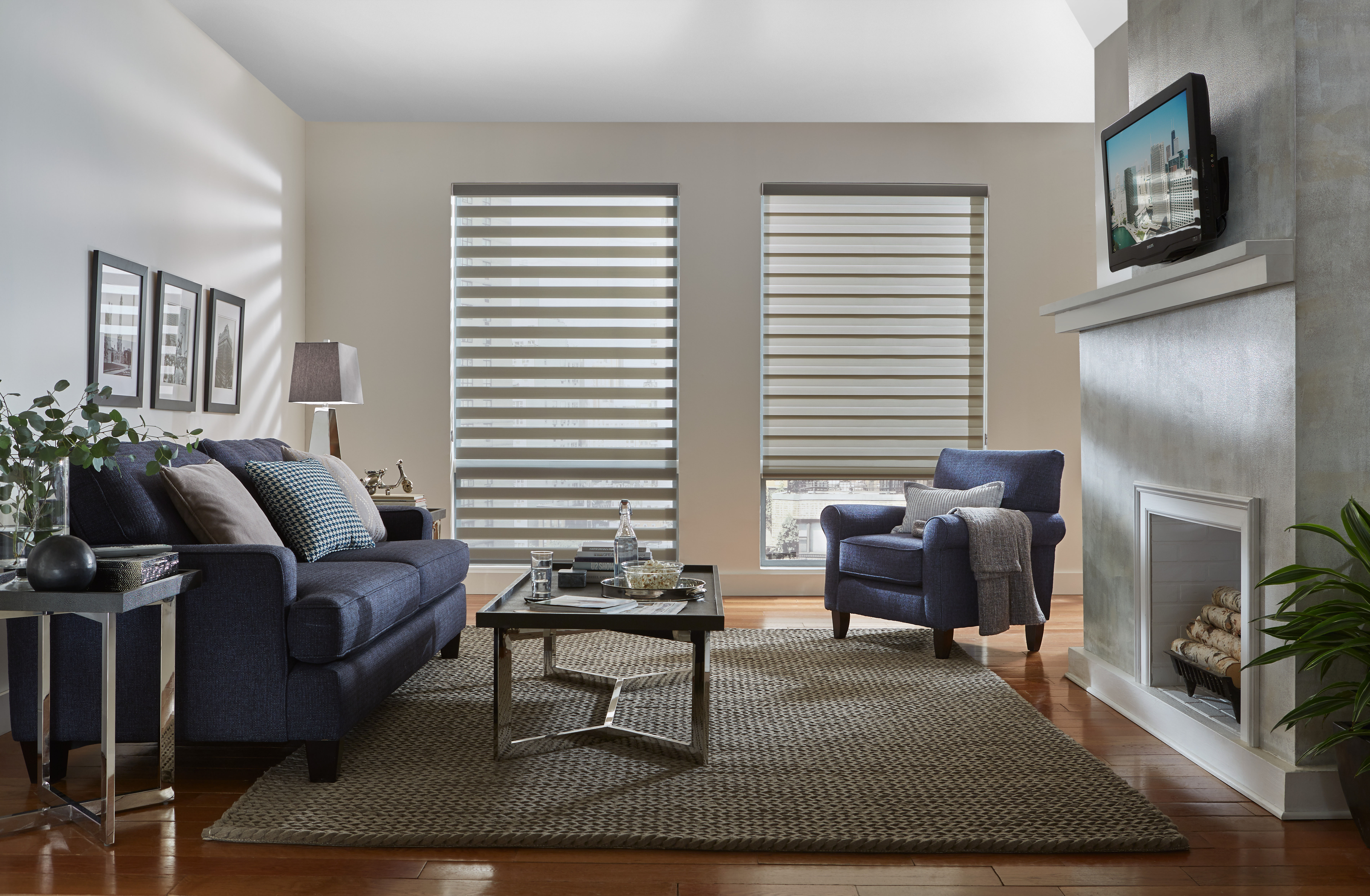 Our Brand LPL Premium Plus Banded Sheer on Sheer Roller Shades (Blinds Express 6142 Blinds) photo