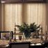 Curved Smooth Vinyl vertical blinds with all washable vinyl texture.